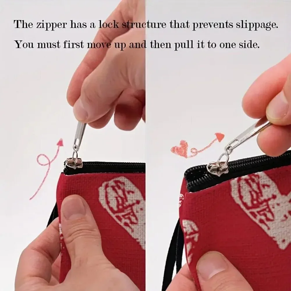 Chic Women's Makeup Bag with Heart Design
